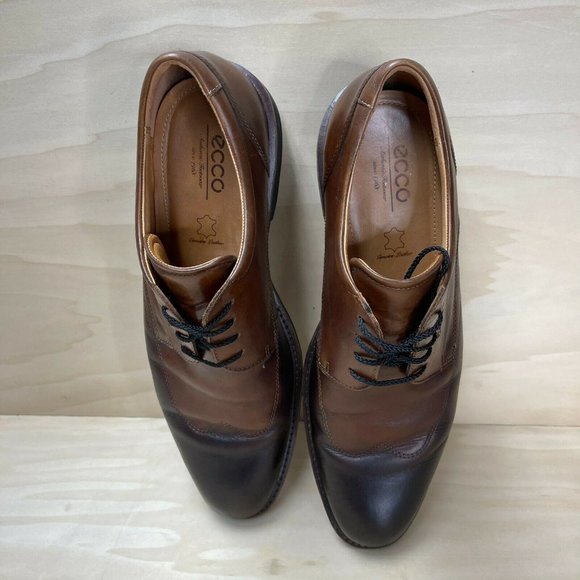 Ecco Mens Leather Lace Up Wingtip Brown Black Oxford Shoes Size EUR 46 US 13 main image 9